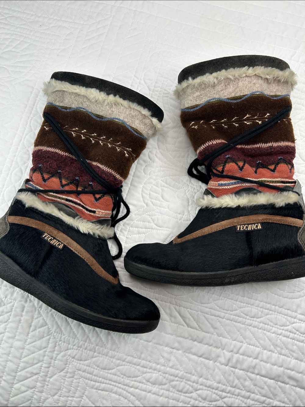 TECNICA 9 Fur/Wool/Suede Boots Vintage